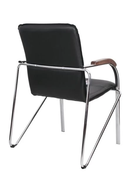 Офисный стул Samba chrome (Самба) хром черный/орех