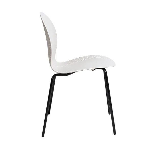 Купить Комплект из 2-х стульев Wave белый с черными ножками по низкой цене