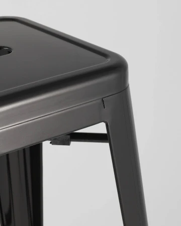 Купить Стул барный TOLIX черный глянцевый по выгодной цене для кафе, ресторанов и кухни