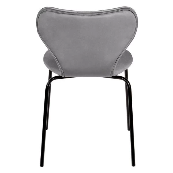 Купить Стул Seven тёмно-серый велюр с чёрными ножками по низкой цене