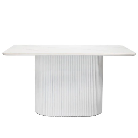 Купить Стол Festa 140x85x77см, керамогранит белый мрамор по низкой цене