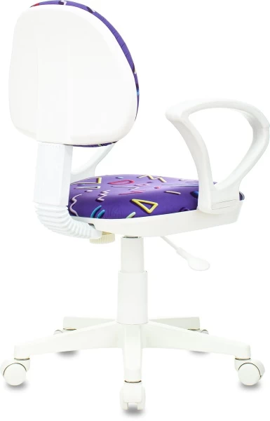 Кресло детское Бюрократ KD-3/WH/ARM фиолетовый Sticks 08 крестов. пластик пластик белый