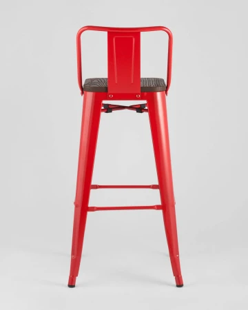 Купить Стул барный TOLIX WOOD со спинкой красный глянцевый по выгодной цене для кафе, ресторанов и кухни
