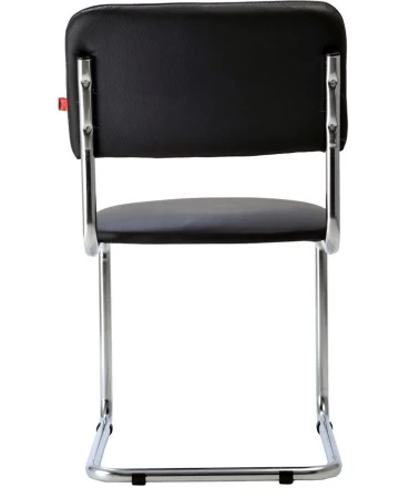 Офисный стул Сильвия хром Экокожа Dollaro Черный