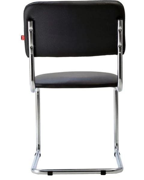 Офисный стул Сильвия хром Экокожа Dollaro Черный