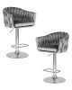 Набор 2 шт Стул барный DOBRIN MARCEL, серый велюр (MJ9-75)