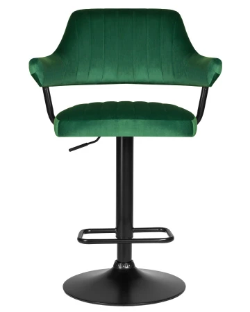 Купить Стул барный DOBRIN CHARLY BLACK, зеленый велюр (MJ9-88) по выгодной цене для кафе, ресторанов и кухни