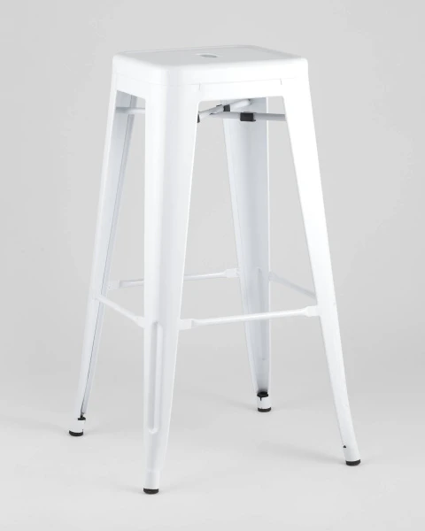 Стул барный TOLIX белый глянцевый для кафе, ресторанов и кухни
