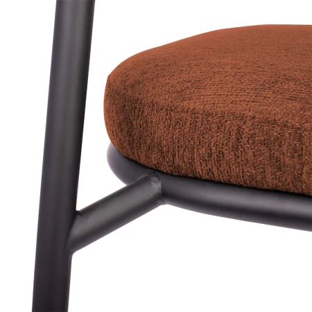 Купить Стул полубарный Lucas 2 терракотовый шенилл с чёрными ножками по выгодной цене для кафе, ресторанов и кухни