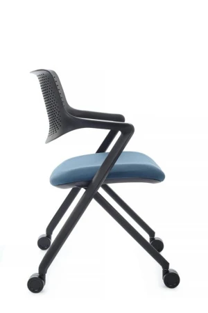 Кресло Dream-F D2202-2 Черный/Синий для посетителей и сотрудников фото