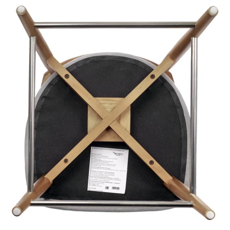 Купить Стул полубарный Lucas 3 серый букле ножки цвета орех по выгодной цене для кафе, ресторанов и кухни