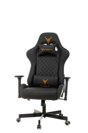 Кресла для геймеров - Кресло игровое Knight ARMOR черный ромбик эко.кожа с подголов. крестов. металл