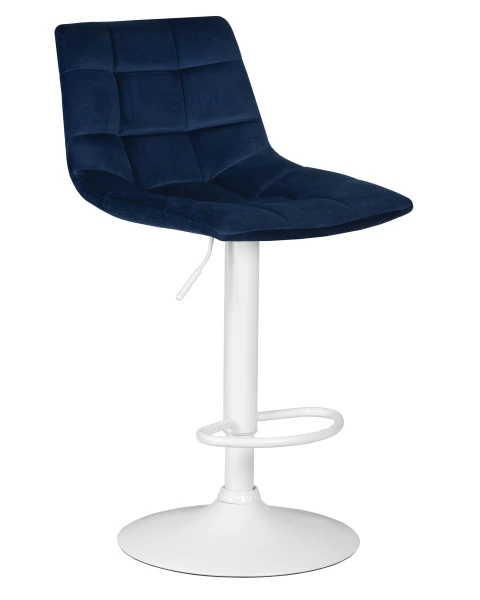 Стул барный DOBRIN TAILOR WHITE, синий велюр (MJ9-117) для кафе, ресторанов и кухни
