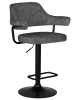 Стул барный DOBRIN CHARLY BLACK, серый твид (LEO11)