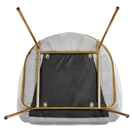 Купить Стул-полукресло Martin серый шенилл, золотые ножки по низкой цене