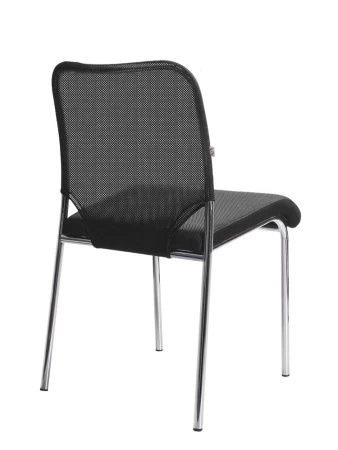 Офисный стул Amigo (Амиго) хром (Ткань-сетка Черный) для посетителей и сотрудников фото