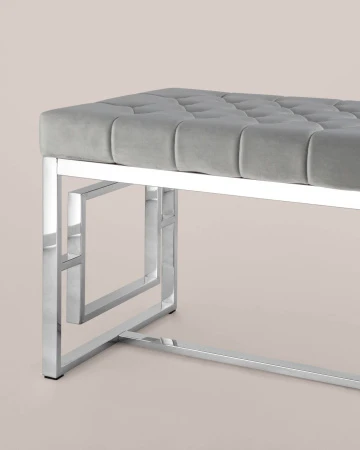 Купить Банкетка-скамейка БРУКЛИН велюр серый сталь серебро в интернет-магазине КупиКресла.ру