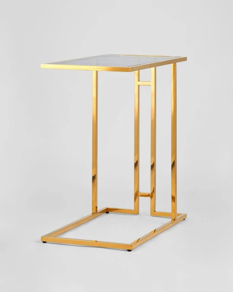 Купить Журнальный столик 50*32 БОСТОН стекло smoke сталь золото по низкой цене