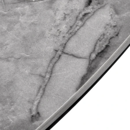 Купить Стол Rudolf круглый раскладной 100-130x100x75см, серый керамогранит, черный по низкой цене