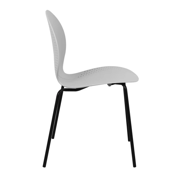 Купить Комплект из 4-х стульев Wave серый с черными ножками по низкой цене