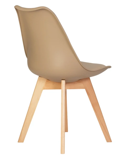 Купить Стул обеденный DOBRIN JERRY SOFT, ножки светлый бук, цвет сиденья бежевый (GR-03) по низкой цене