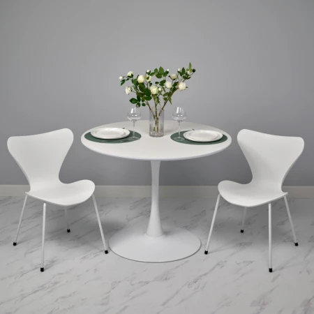 Купить Комплект из 4-х стульев Seven Style белый с белыми ножками в интернет-магазине КупиКресла.ру