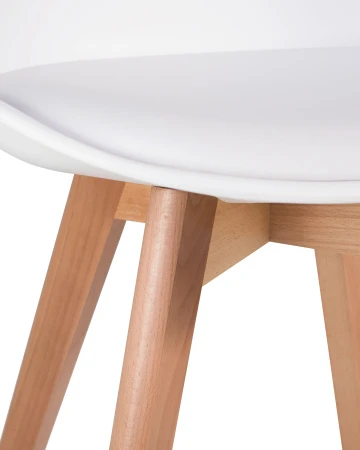 Купить Набор 4 шт Стул обеденный DOBRIN JERRY SOFT, ножки светлый бук, цвет сиденья белый (W-02) в интернет-магазине КупиКресла.ру