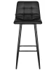 Купить Стул барный DOBRIN NICOLE, черные матовые ножки, черная экокожа (P-01) по выгодной цене для кафе, ресторанов и кухни