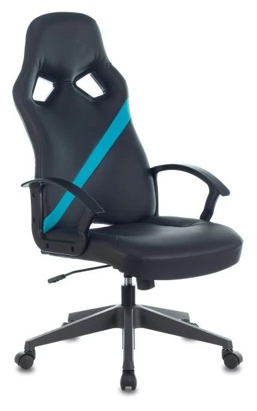 Кресло игровое Zombie DRIVER черный/голубой искусственная кожа с подголов. крестовина пластик | Купить в КупиКресла.ру
