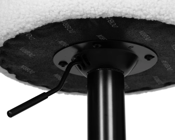 Табурет барный DOBRIN TEDDY BLACK, белое букле для кафе, ресторанов и кухни