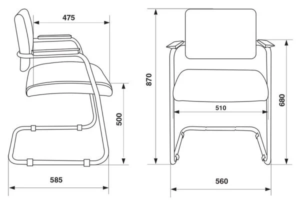 Купить Кресло Бюрократ CH-271N-V черный Leather Black эко.кожа полозья металл черный по выгодной цене