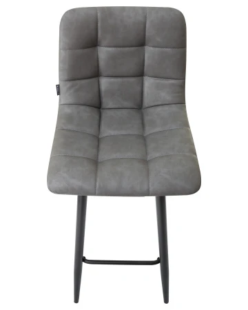 Купить Набор 2 шт Стул барный DOBRIN NICOLE, черные матовые ножки, серая антрацитовая винтажная экокожа (RU-08) в интернет-магазине КупиКресла.ру