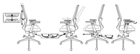 Кресло руководителя Бюрократ MC-915 черный TW-01 38-418 сетка/ткань крестов. алюминий