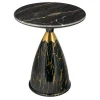 Кофейный столик Secret диам.40см x 54см, чёрный мрамор, металл, керамика