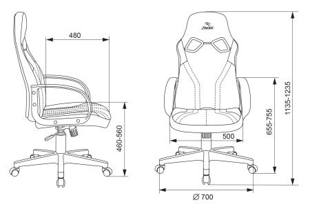 Кресла для геймеров - Кресло игровое Zombie RUNNER черный/синий искусст.кожа/ткань крестовина пластик