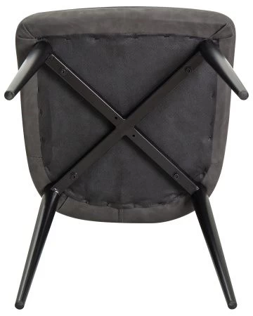 Купить Стул обеденный DOBRIN KEVIN (черные матовые ножки, Сиденье серая ткань FC-09, Спинка антрацит кожзам RU-08) в интернет-магазине КупиКресла.ру