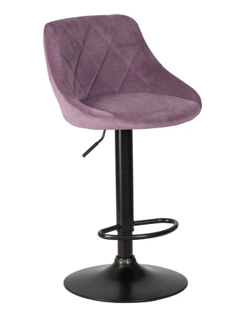 Купить Набор 2 шт Стул барный DOBRIN LOGAN BLACK, пудрово-сиреневый велюр (MJ9-52) в интернет-магазине КупиКресла.ру
