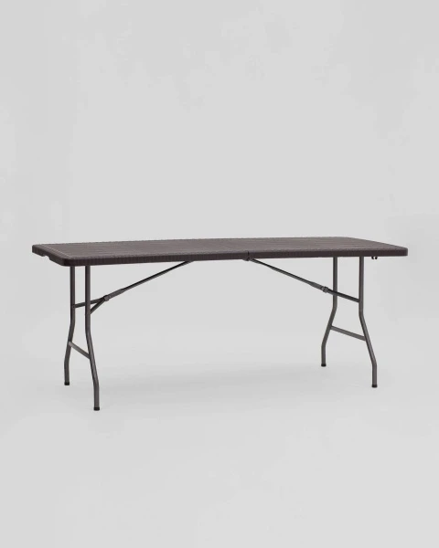 Купить Стол складной чемодан пластиковый Кейт 180 коричневый по низкой цене