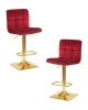 Набор 2 шт Стул барный DOBRIN GOLDIE, бордовый велюр (MJ9-43)