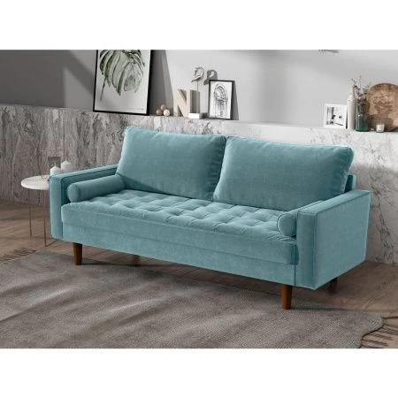 Купить Диван Scott трехместный серо-голубой по низкой цене