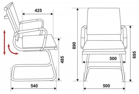 Конференц кресла - Кресло Бюрократ Ch-993-Low-V светло-коричневый эко.кожа низк.спин. полозья металл хром