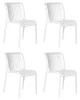 Набор 4 шт Стул обеденный DOBRIN WALTER, белый