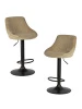 Набор 2 шт Стул барный DOBRIN LOGAN BLACK, мокко велюр (MJ9-9)