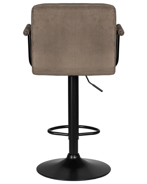 Стул барный DOBRIN KRUGER ARM BLACK, какао вельвет (LAR-E2041-05) для кафе, ресторанов и кухни