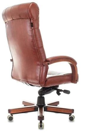 Кресла руководителя - Кресло руководителя Бюрократ T-9928WALNUT светло-коричневый Leather Eichel кожа крестов. металл/дерево