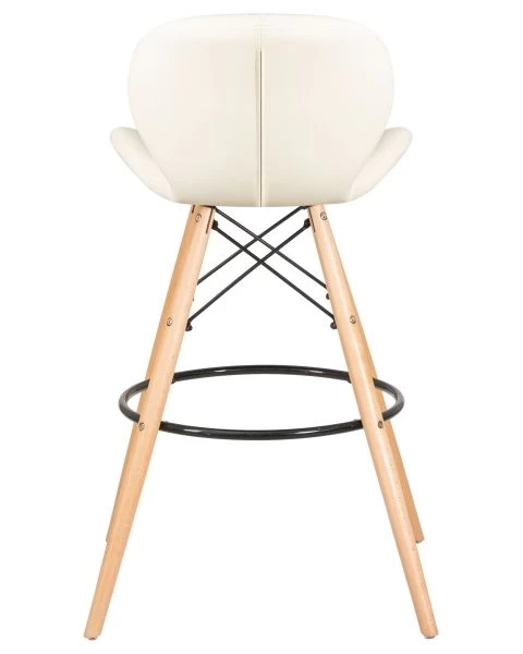 Стул барный BUTTERFLY BAR (ножки светлый бук, цвет кремовый) для кафе, ресторанов и кухни