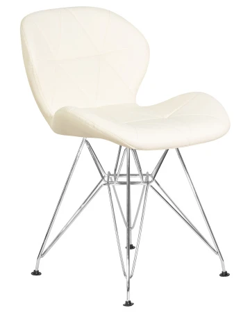 Купить Стул обеденный DOBRIN BUTTERFLY CHROME, ножки хром, цвет кремовый по низкой цене