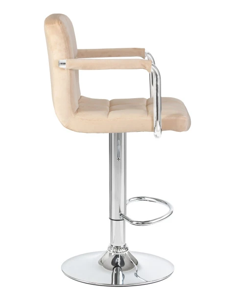 Стул барный DOBRIN KRUGER ARM, бежевый велюр (MJ9-10) для кафе, ресторанов и кухни