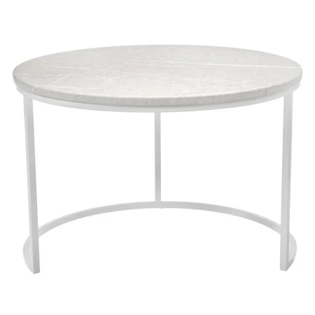 Купить Набор кофейных столиков Tango бежевый мрамор с белыми ножками, 2шт по низкой цене