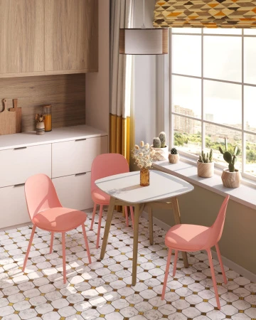 Купить Стол обеденный Target 80*80 белый ножки массив бука по низкой цене